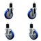 Service Caster 5'' Blue Poly Wheel Swivel 1-3/4'' Expanding Stem Caster Set 2 Brakes, 4PK SCC-EX20S514-PPUB-BLUE-2-TLB-2-134 - alternate 1